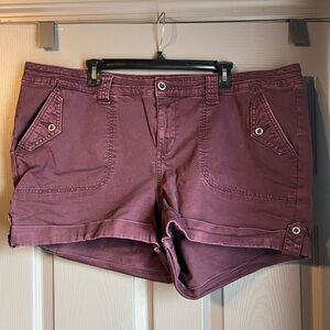 Torrid Women's Cargo Shorts in Rich Plum